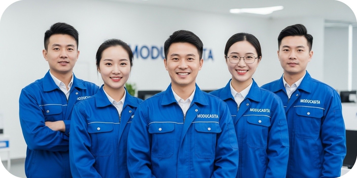 An engineer inspecting a building component with a tablet for quality control.